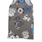 CHRISTOPHER KANE Womens Grey Blue Floral Sleeveless Day Cotton Blend Dress S