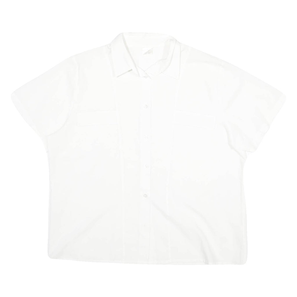 CHARLES VOGELE Womens White Shirt L Cotton Blend Casual Button Down
