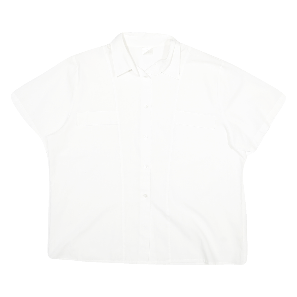 CHARLES VOGELE Womens White Shirt L Cotton Blend Casual Button Down