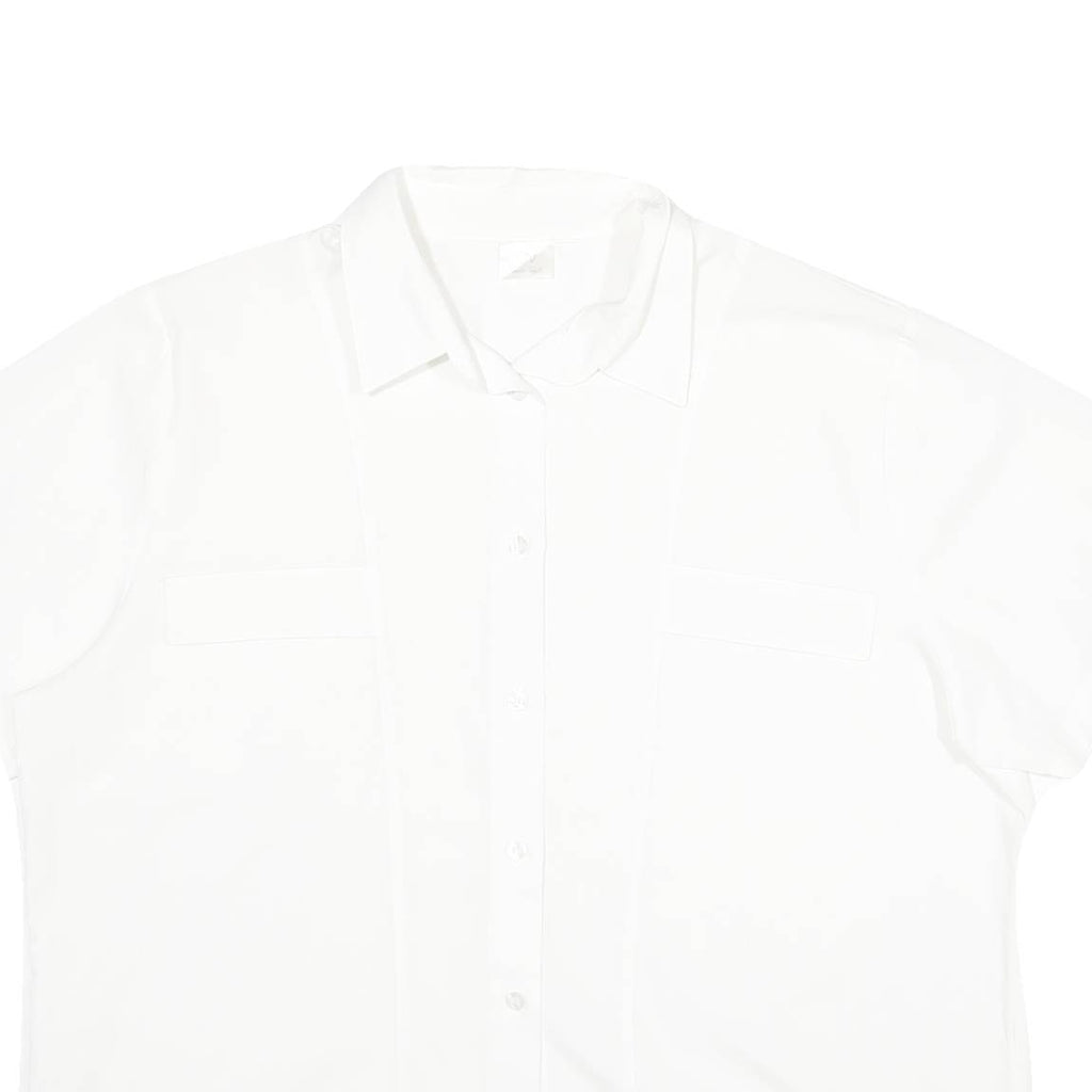 CHARLES VOGELE Womens White Shirt L Cotton Blend Casual Button Down
