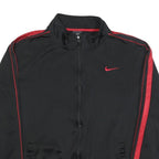 NIKE Mens Black & Red Jacket L Polyester Zip Plain Sports Casual Wear