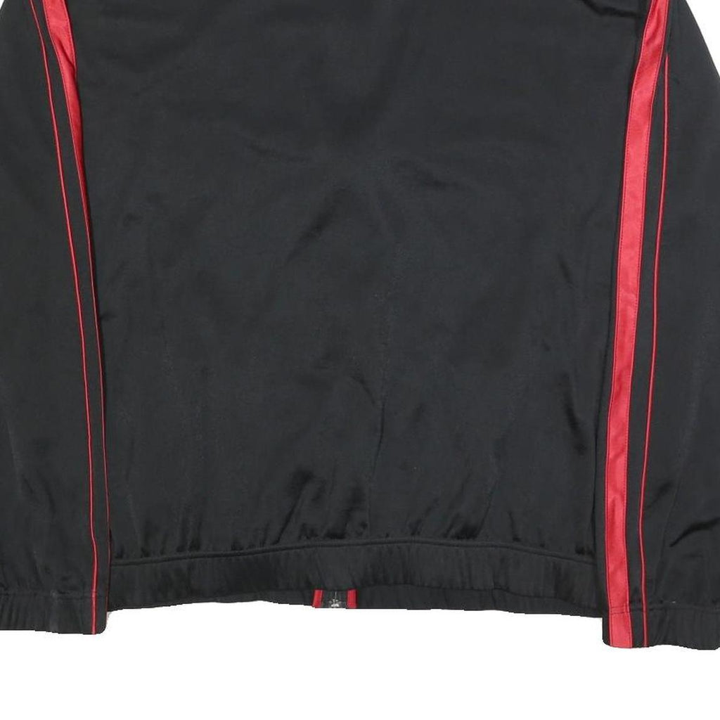NIKE Mens Black & Red Jacket L Polyester Zip Plain Sports Casual Wear