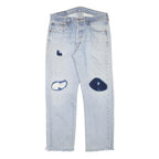 LEVI'S 501XX Mens Jeans Light Blue Regular Straight Denim Stone Wash W32 L27