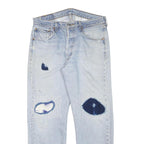 LEVI'S 501XX Mens Jeans Light Blue Regular Straight Denim Stone Wash W32 L27