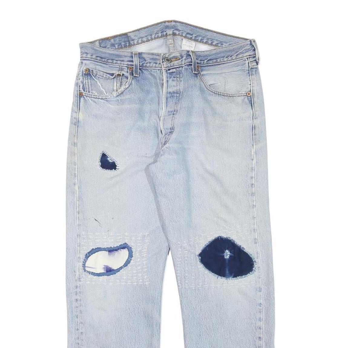 LEVI'S 501XX Mens Jeans Light Blue Regular Straight Denim Stone Wash W32 L27