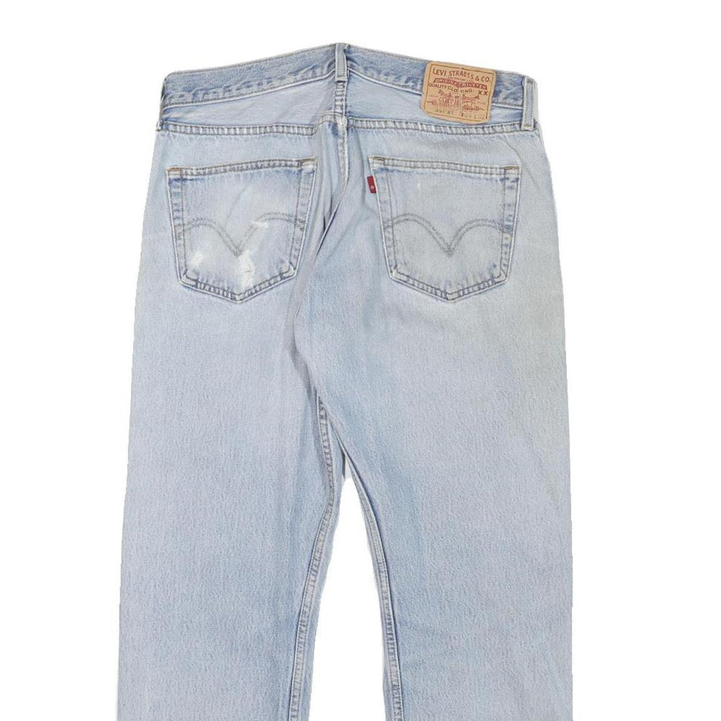 LEVI'S 501XX Mens Jeans Light Blue Regular Straight Denim Stone Wash W32 L27