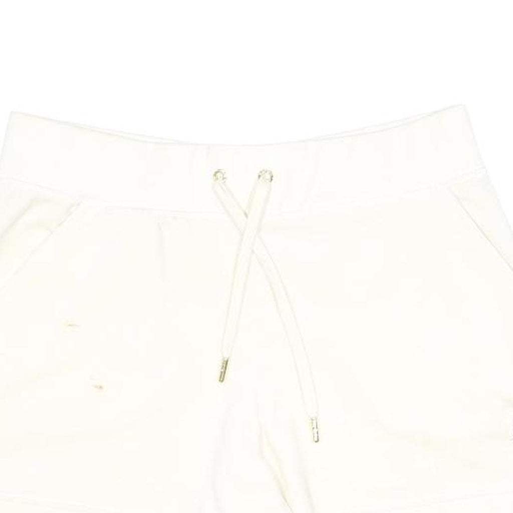 JUICY COUTURE Womens Shorts White Casual S W28 Drawstring Logo Embroidered