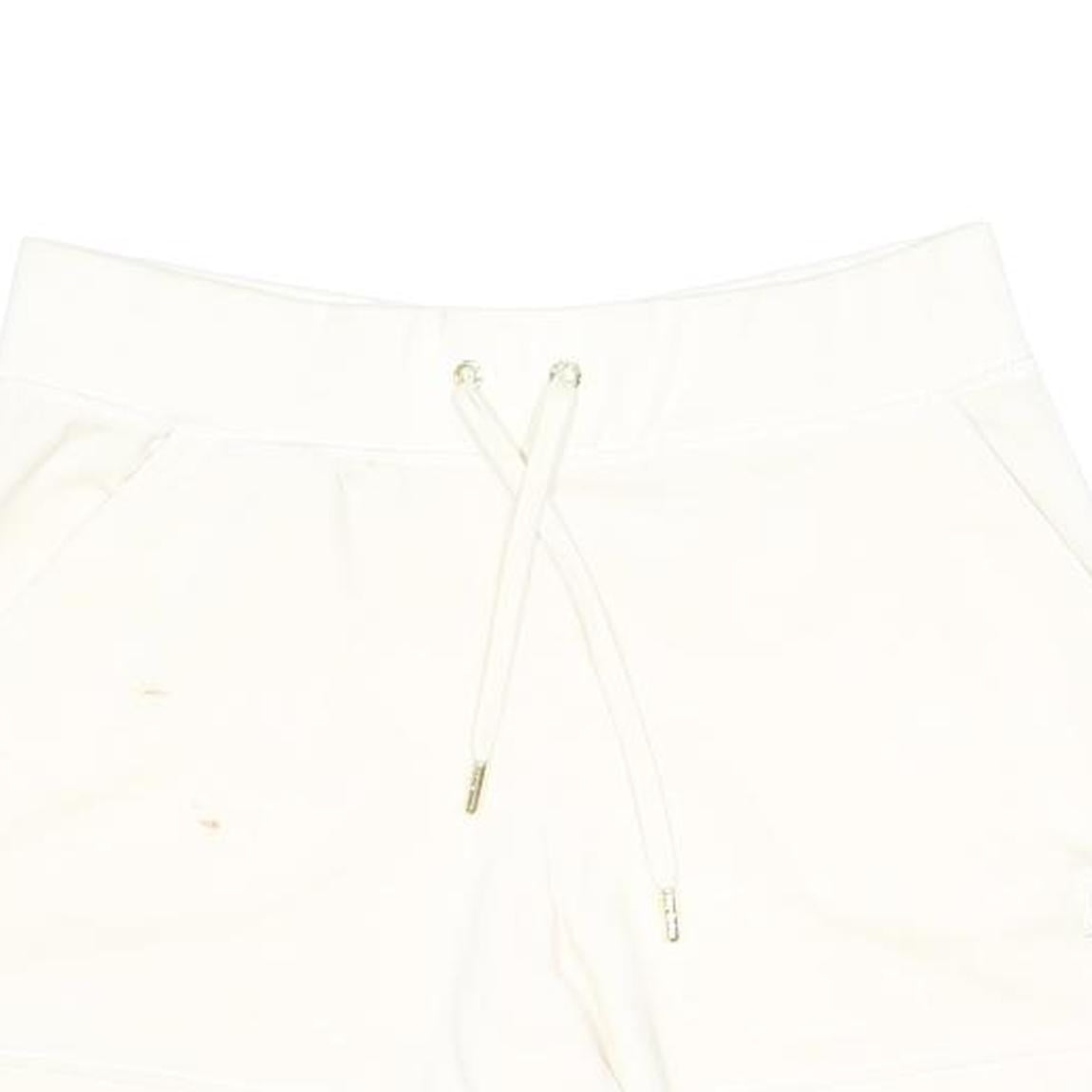 JUICY COUTURE Womens Shorts White Casual S W28 Drawstring Logo Embroidered