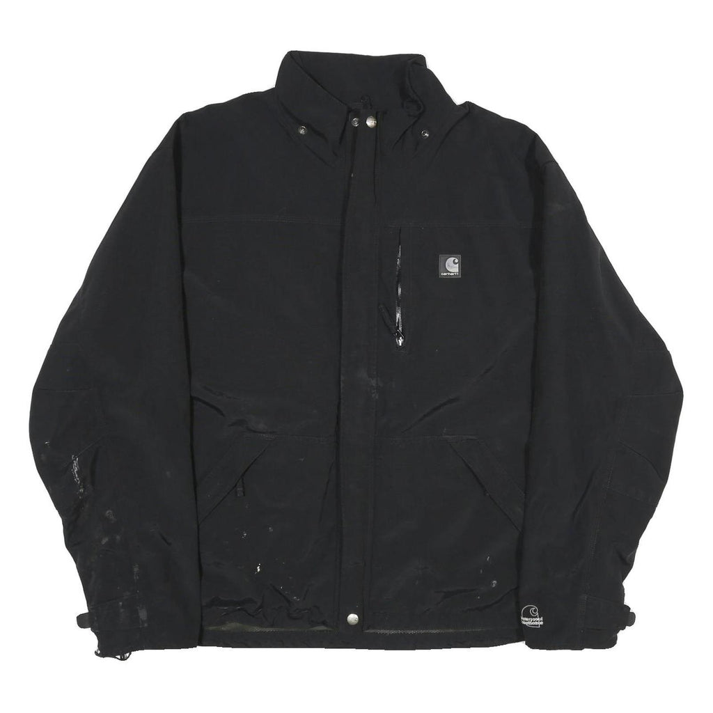 CARHARTT Mens Black XL Nylon Zip Jacket Plain Outdoor Workwear Weatherproof