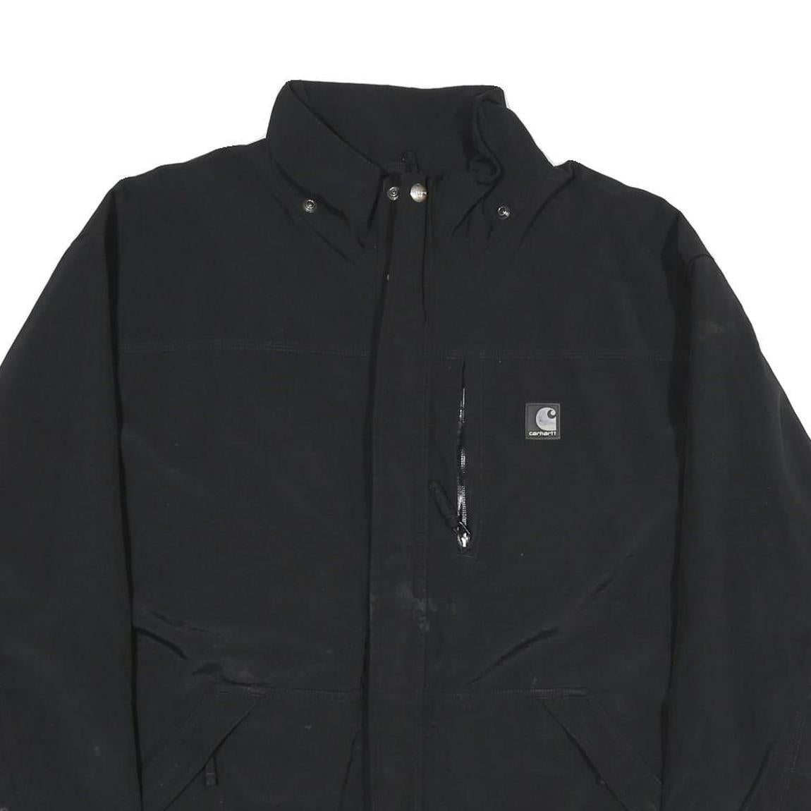 CARHARTT Mens Black XL Nylon Zip Jacket Plain Outdoor Workwear Weatherproof