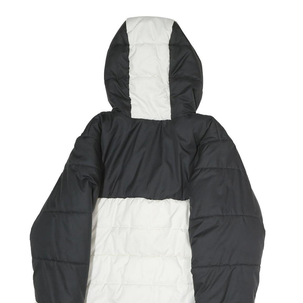 NIKE Mens Black & White Zip Up Puffer Jacket S Polyester Therma-Fit Hooded