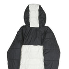 NIKE Mens Black & White Zip Up Puffer Jacket S Polyester Therma-Fit Hooded