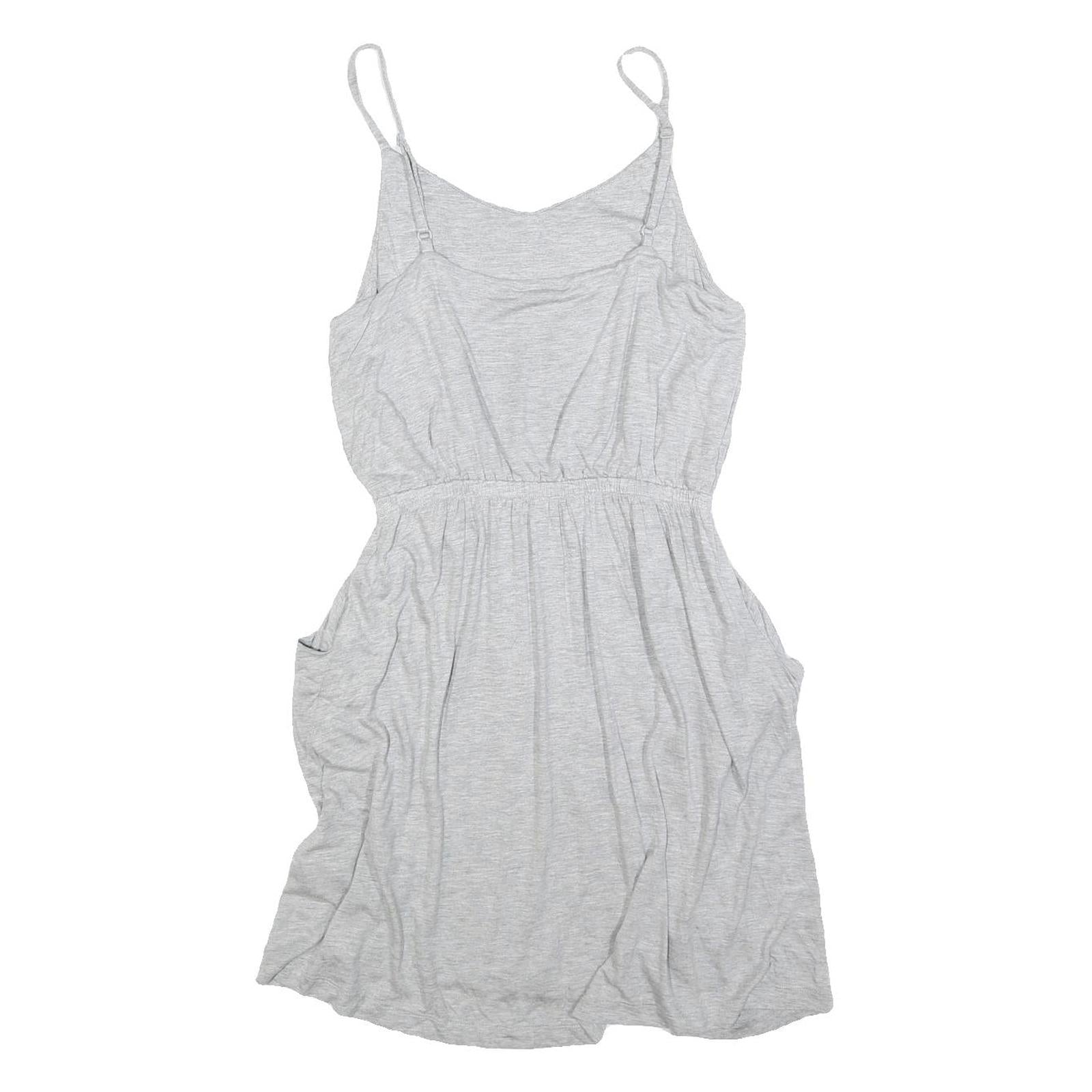 GAP Womens Grey Cotton Spaghetti Strap Day Dress Size M Comfortable Casual
