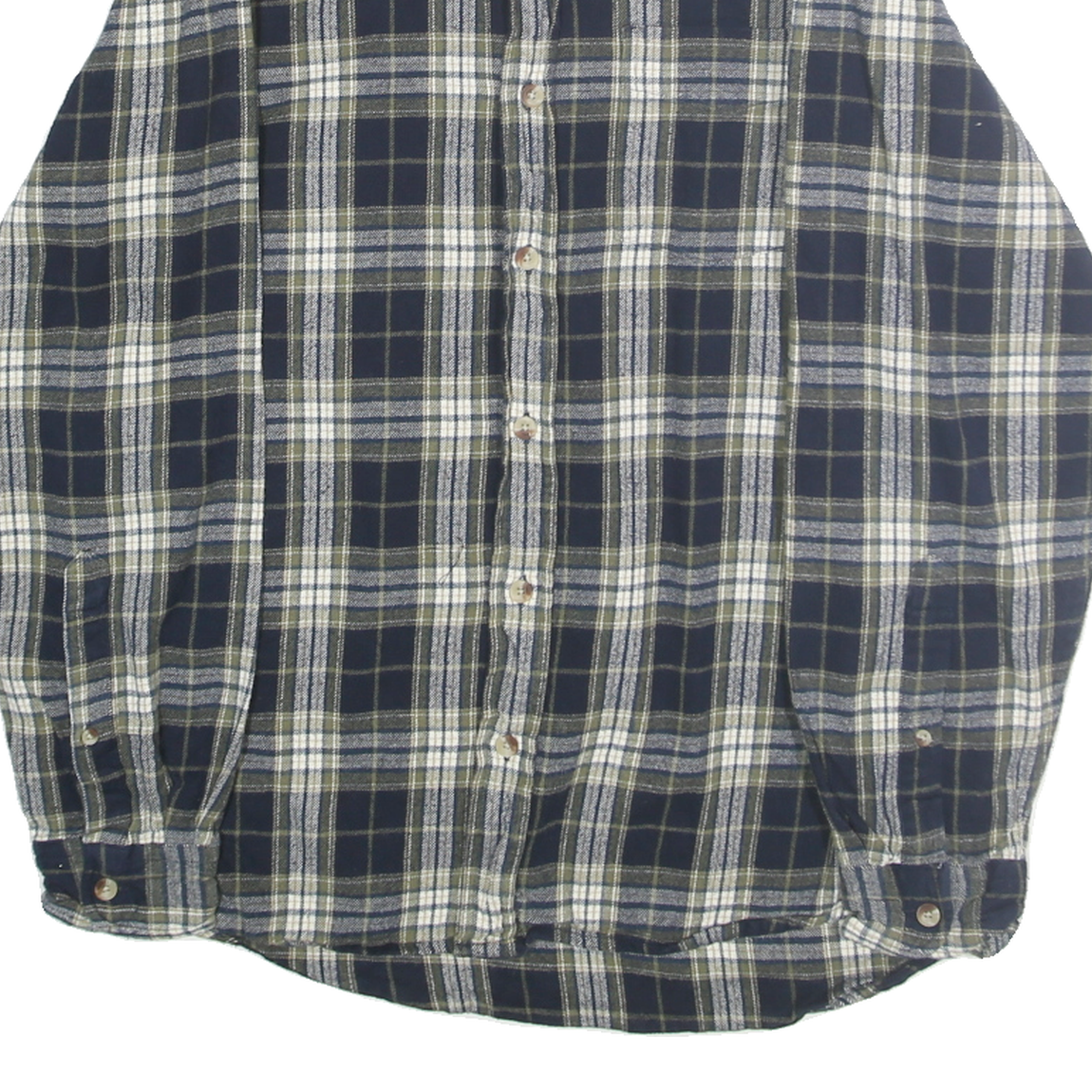 RED HEAD Mens Blue & Cream Plaid Shirt M Cotton Casual Button Down Long Sleeve