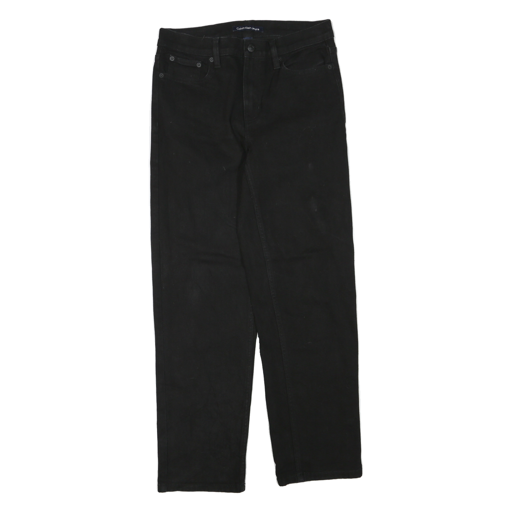 Calvin Klein Womens Black Regular Fit Straight Denim Medium Wash W30 L28 Classic