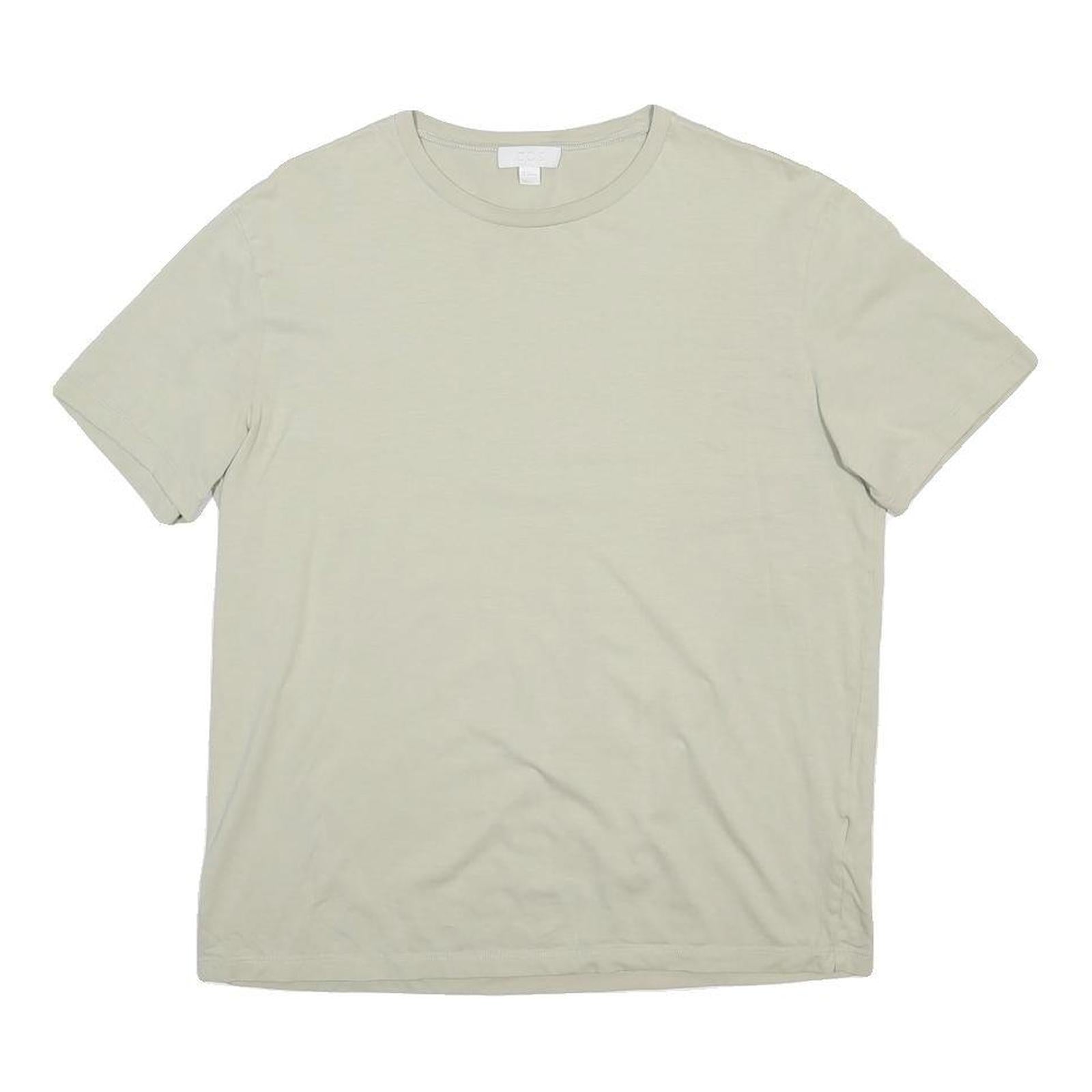 COS Mens Beige Classic T-Shirt M Short Sleeve Crew Neck Minimalist Cotton Blend