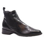 TRUANS Chelsea Boots Black Leather Mens UK 6