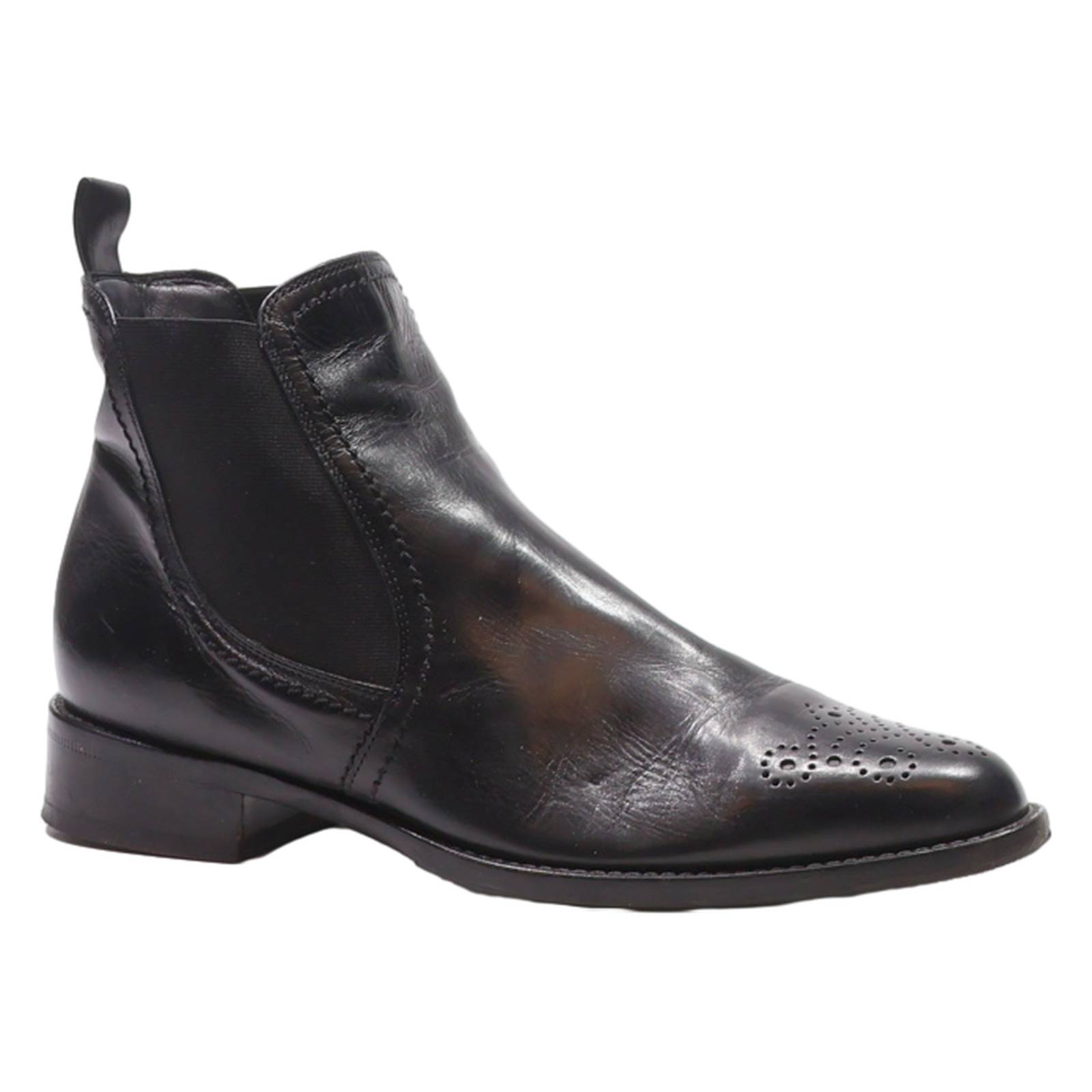 TRUANS Chelsea Boots Black Leather Mens UK 6