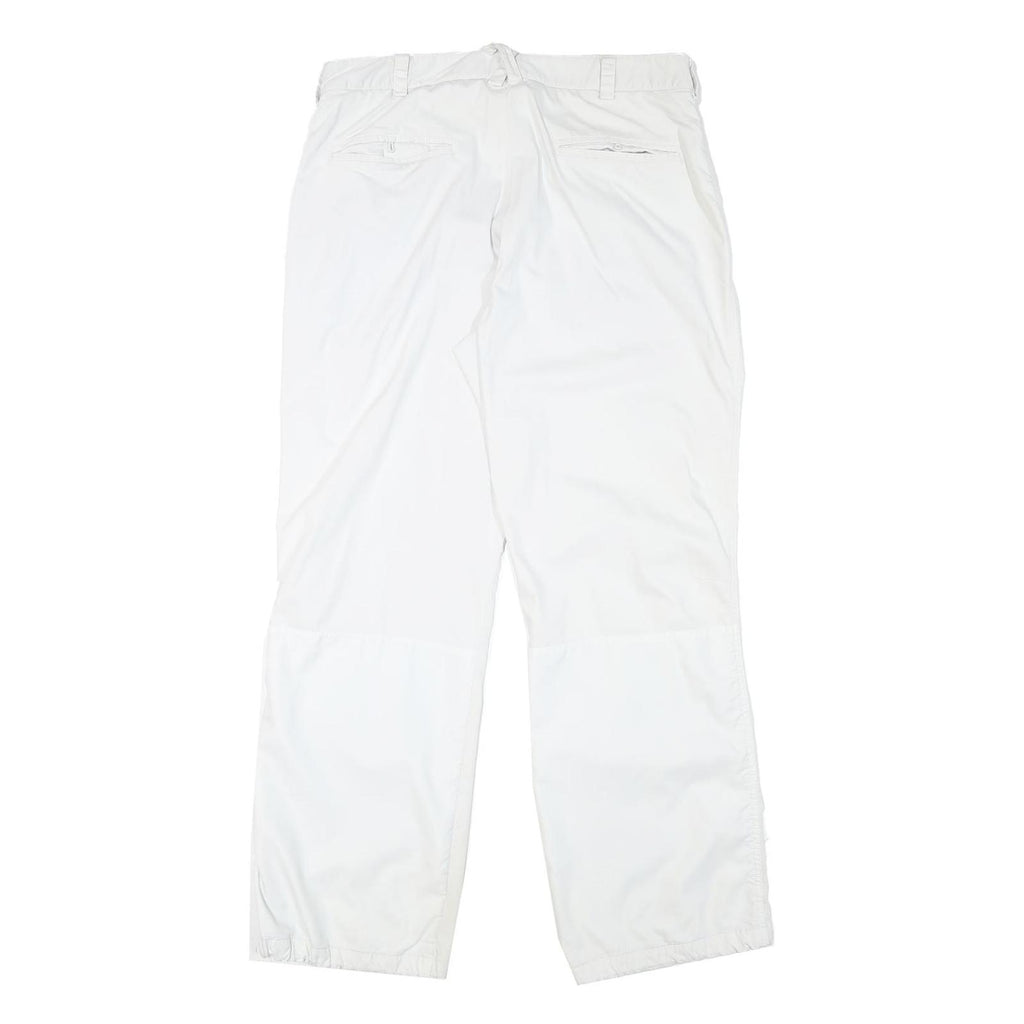 PUMA Mens Polyester Blend White Relaxed Straight Trousers W33 L30 Casual