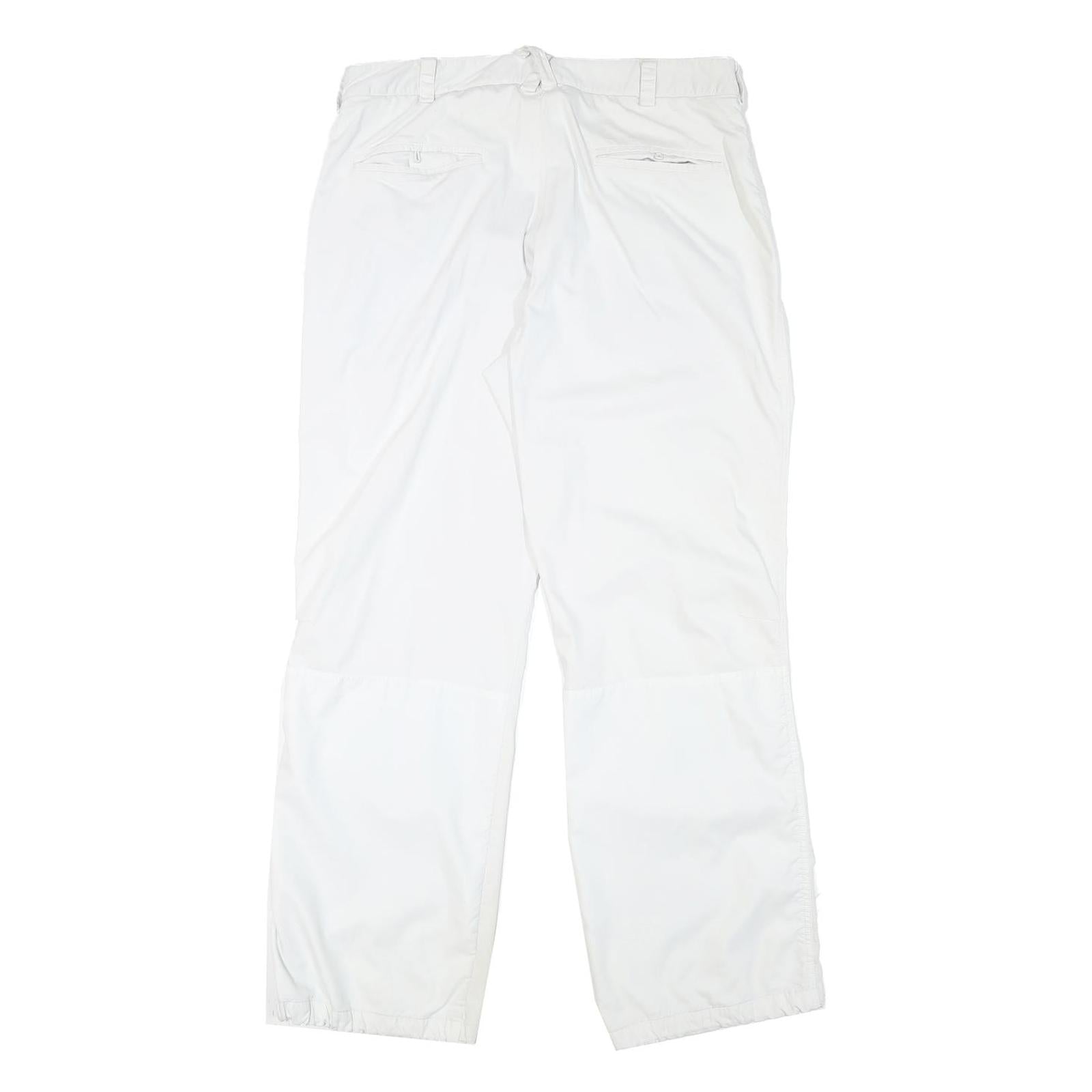 PUMA Mens Polyester Blend White Relaxed Straight Trousers W33 L30 Casual