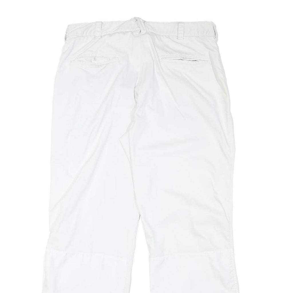 PUMA Mens Polyester Blend White Relaxed Straight Trousers W33 L30 Casual