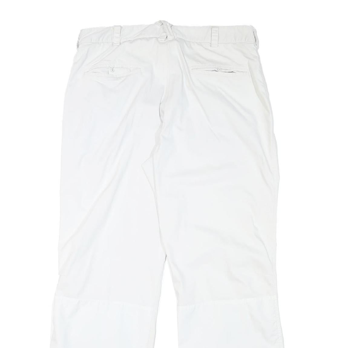 PUMA Mens Polyester Blend White Relaxed Straight Trousers W33 L30 Casual