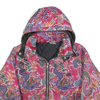 RODEO Girls Pink Purple Graphic Print Jacket M Polyester Blend Zip Hooded