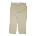 DICKIES Mens Cotton Blend Beige Relaxed Straight Trousers W40 L26 Workwear