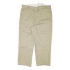 DICKIES Mens Cotton Blend Beige Relaxed Straight Trousers W40 L26 Workwear