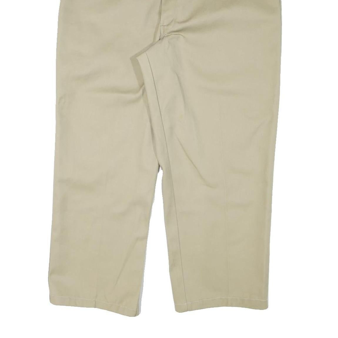 DICKIES Mens Cotton Blend Beige Relaxed Straight Trousers W40 L26 Workwear