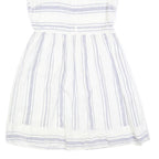 FAT FACE Womens White & Blue Striped Day Cotton Blend Sleeveless Knee Length