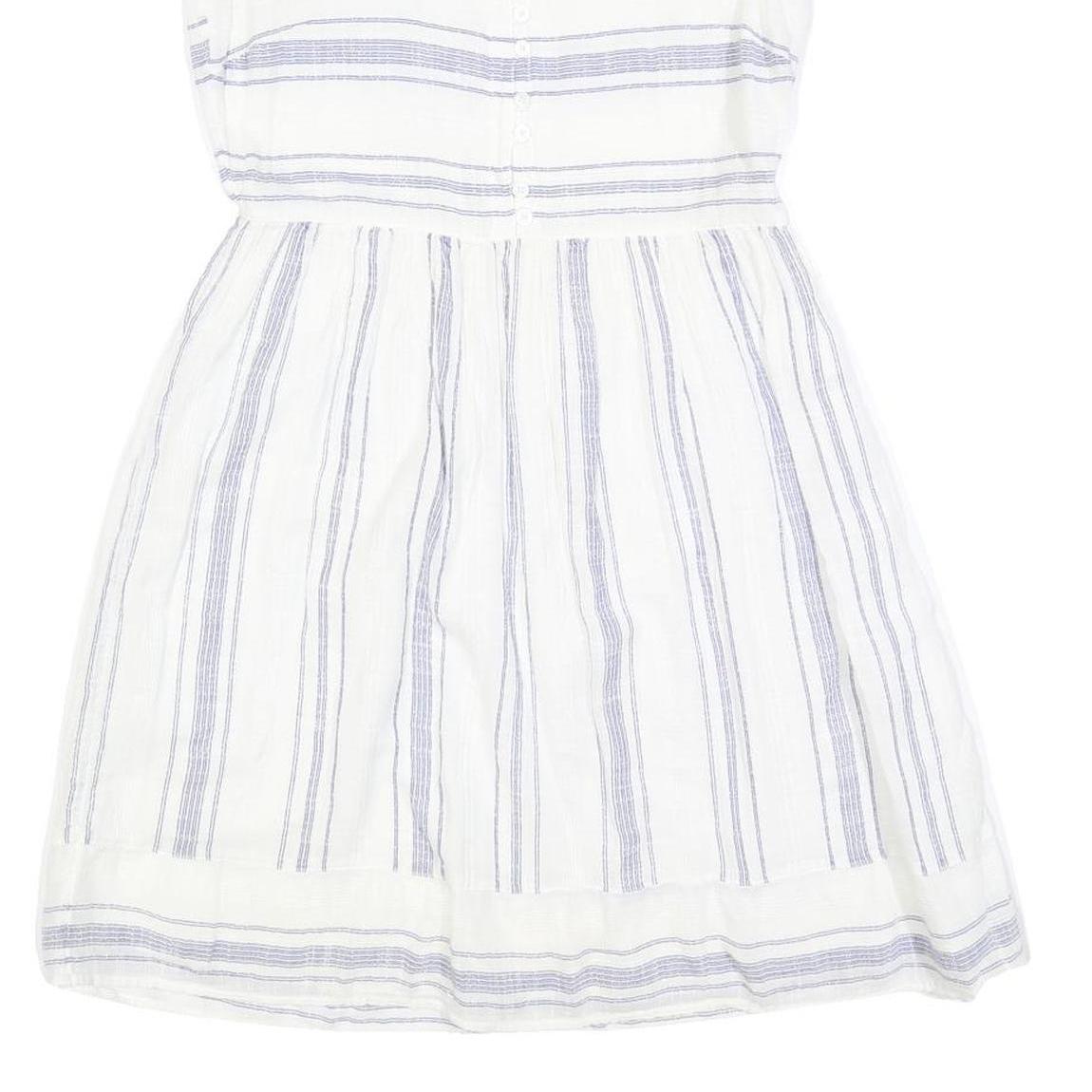FAT FACE Womens White & Blue Striped Day Cotton Blend Sleeveless Knee Length