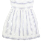 FAT FACE Womens White & Blue Striped Day Cotton Blend Sleeveless Knee Length