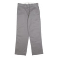 DICKIES Mens Regular Grey Cotton Blend Trousers W32 L30 Classic Zip Workwear