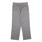 DICKIES Mens Regular Grey Cotton Blend Trousers W32 L30 Classic Zip Workwear