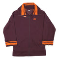 PUMA Womens Maroon & Orange Zip Jacket L Cotton Blend Plain Sporty Casual