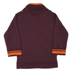 PUMA Womens Maroon & Orange Zip Jacket L Cotton Blend Plain Sporty Casual