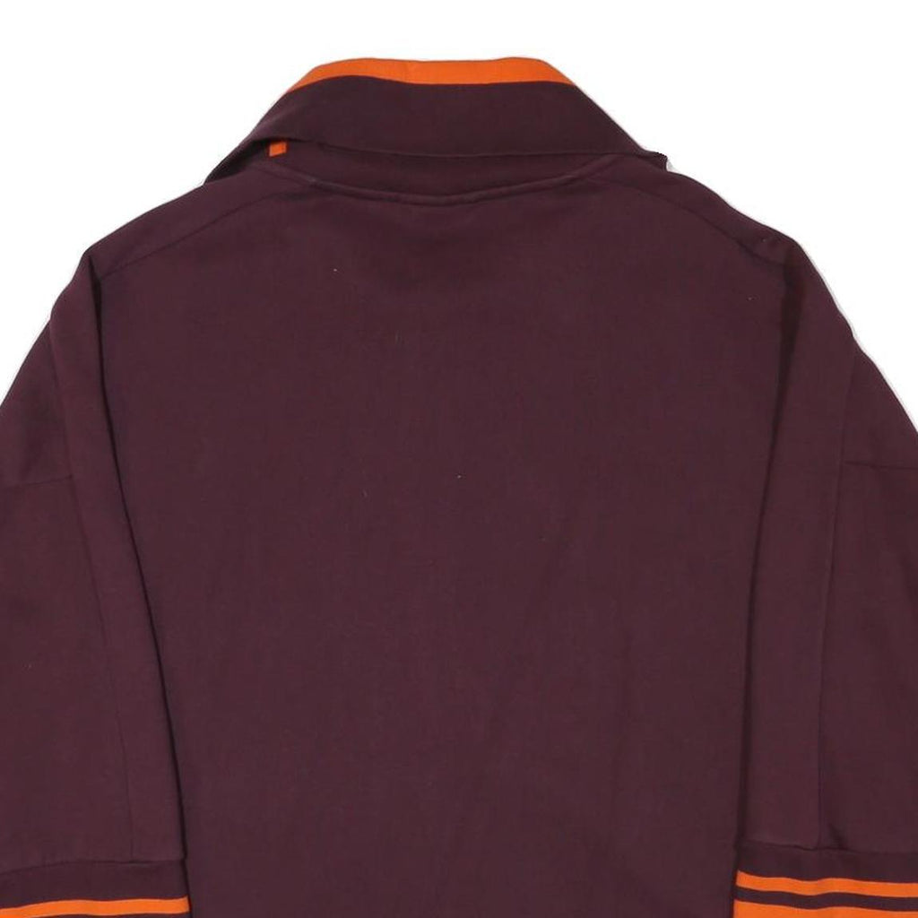 PUMA Womens Maroon & Orange Zip Jacket L Cotton Blend Plain Sporty Casual