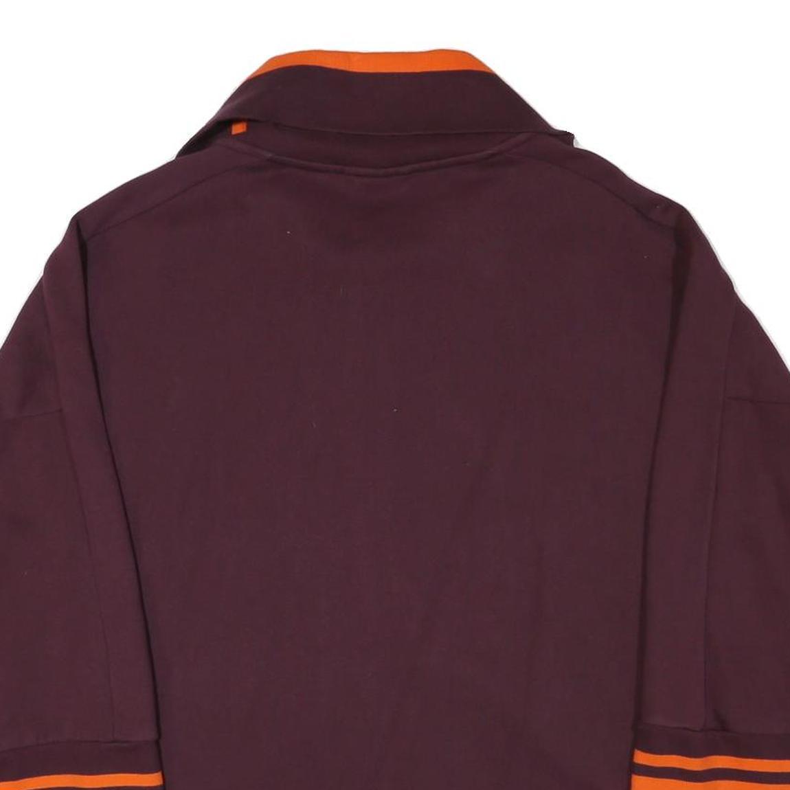 PUMA Womens Maroon & Orange Zip Jacket L Cotton Blend Plain Sporty Casual
