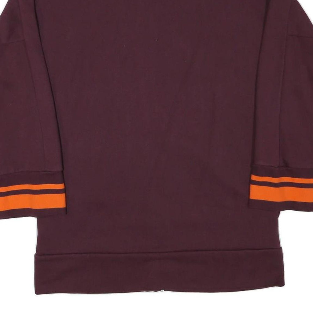 PUMA Womens Maroon & Orange Zip Jacket L Cotton Blend Plain Sporty Casual