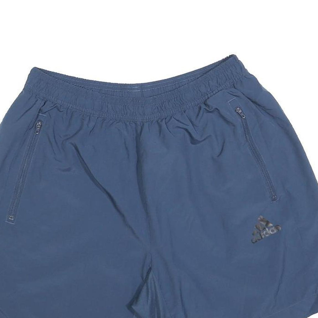 ADIDAS Mens Shorts Blue L W32 Sports Casual Zip Pocket Lightweight