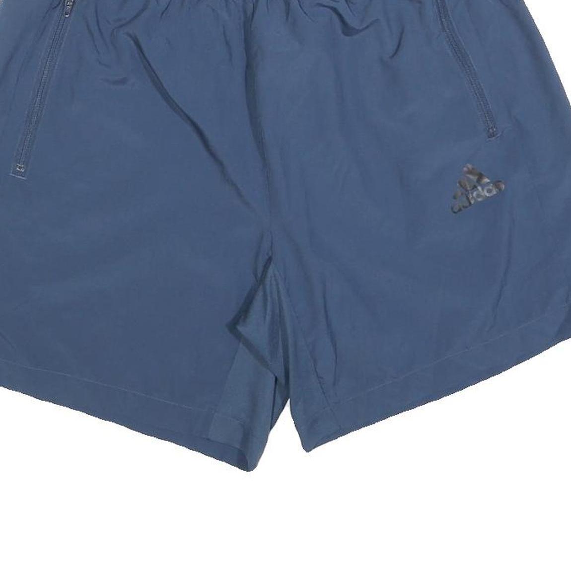 ADIDAS Mens Shorts Blue L W32 Sports Casual Zip Pocket Lightweight