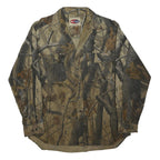 WRANGLER Mens Brown Camouflage Cotton Blend Shirt L Outdoor Hunting Style