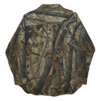 WRANGLER Mens Brown Camouflage Cotton Blend Shirt L Outdoor Hunting Style
