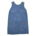 ERIKA Womens Shift Dress Blue Denim Sleeveless Short L