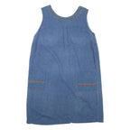 ERIKA Womens Shift Dress Blue Denim Sleeveless Short L