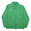 UMBRO Mens Green Jacket L Polyester Plain Zip Sports Casual Lightweight