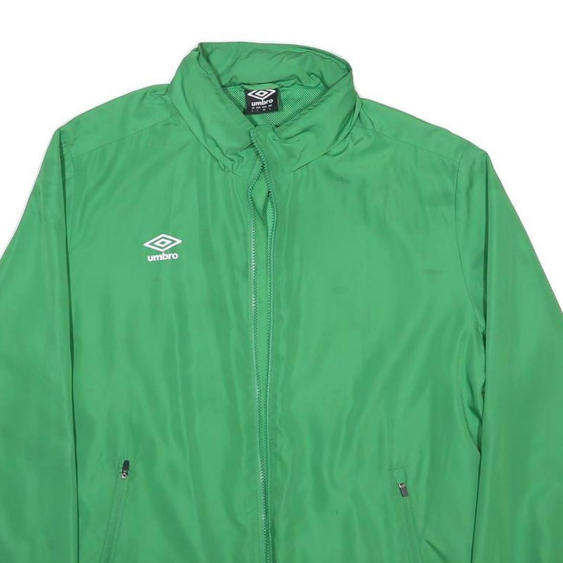 UMBRO Mens Green Jacket L Polyester Plain Zip Sports Casual Lightweight