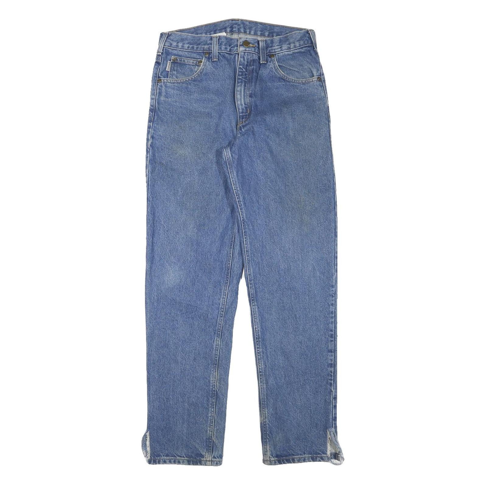 CARHARTT Mens Blue Denim Regular Straight Cotton Blend Medium W30 L31 Zip