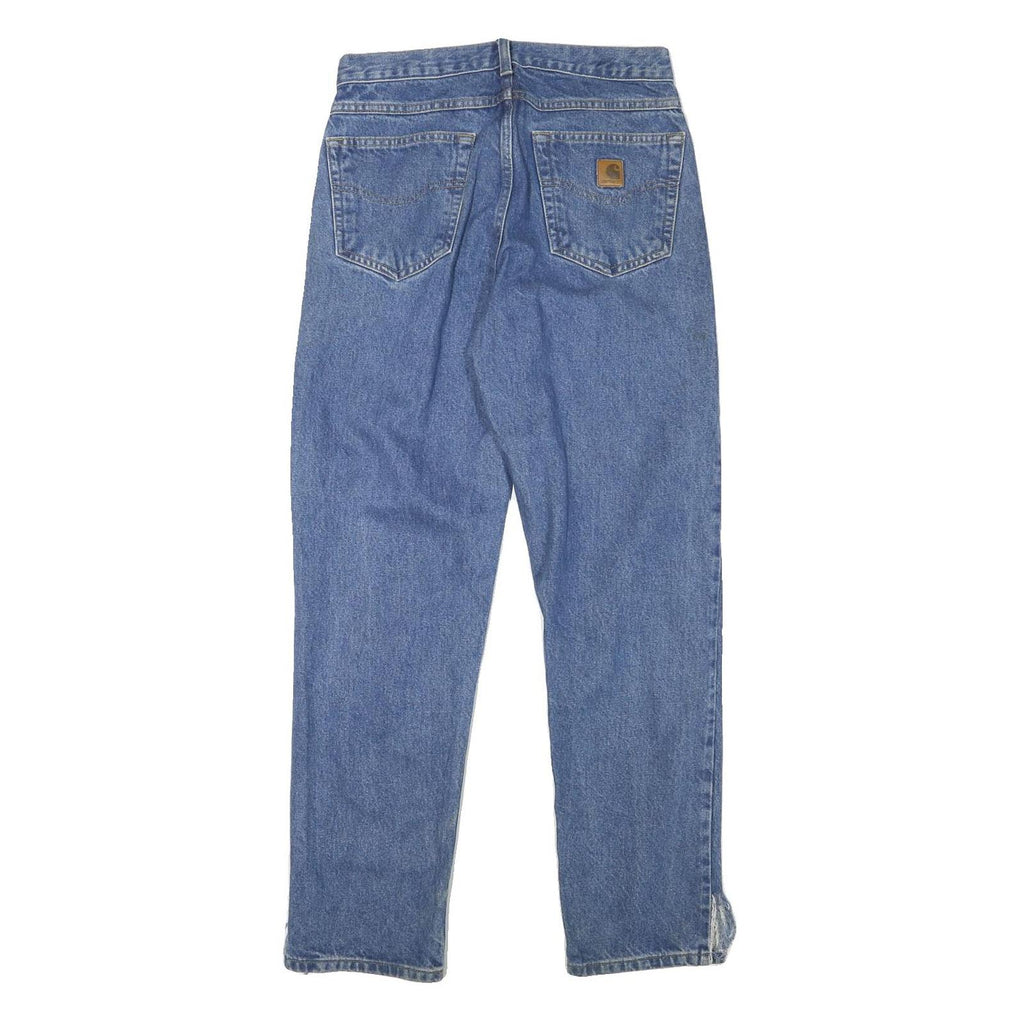 CARHARTT Mens Blue Denim Regular Straight Cotton Blend Medium W30 L31 Zip